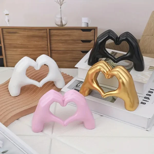 Resin Love Gesture Statues Sculptures Desktop Ornament Sculpture Figurines Nordic Light Luxury Art Crafts Office Home Decoration